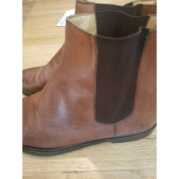 Polo Ralph Lauren Boots Chelsea Mens Brown Brogue Leather Italy 11 D - Picture 6 of 16